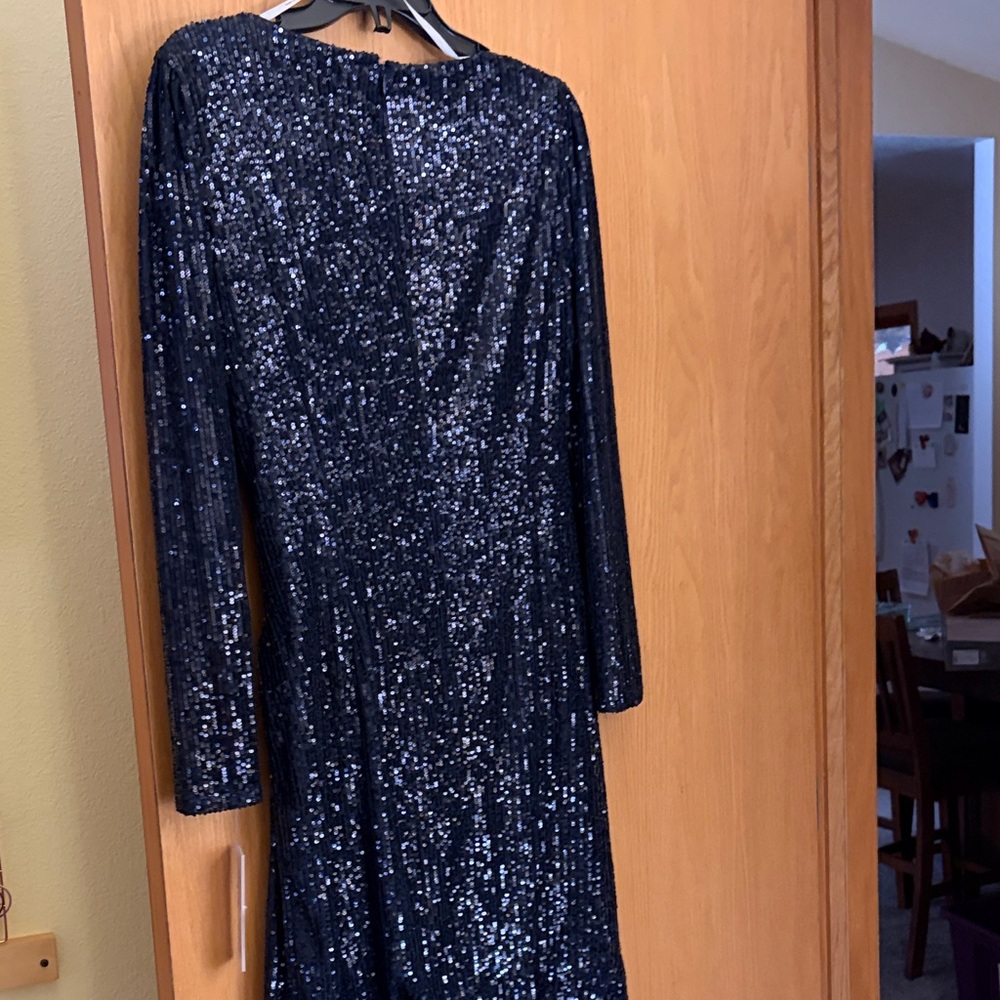 NWT Nanette Lapore Midnight Sequin Long Sleeve Dress - Picture 6 of 6